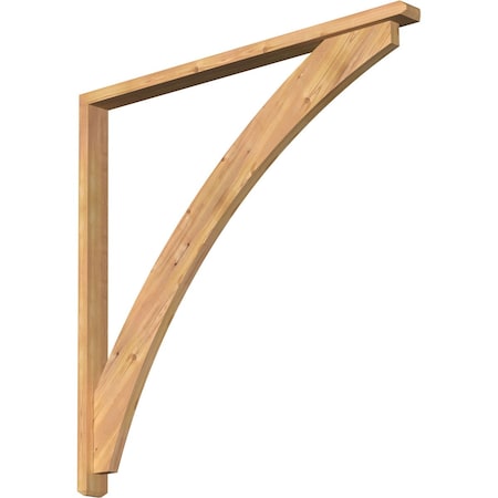 Ekena Millwork Thorton Craftsman Smooth Bracket w/ Offset Brace, Western Red Cedar, 3 1/2"W x 48"D x 48"H BKT0402X48X48THR04SWR